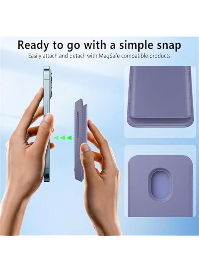 for MagSafe Wallet Magnetic Wallet Phone Card Holder for 16 Pro Max/16 Plus/16 Pro/16/15 Pro Max/15 Pro/15 Plus/15, for iPhone 14 Pro Max/14 Plus/14 Pro/14/13, RFID Leather, Violet  - Image 5
