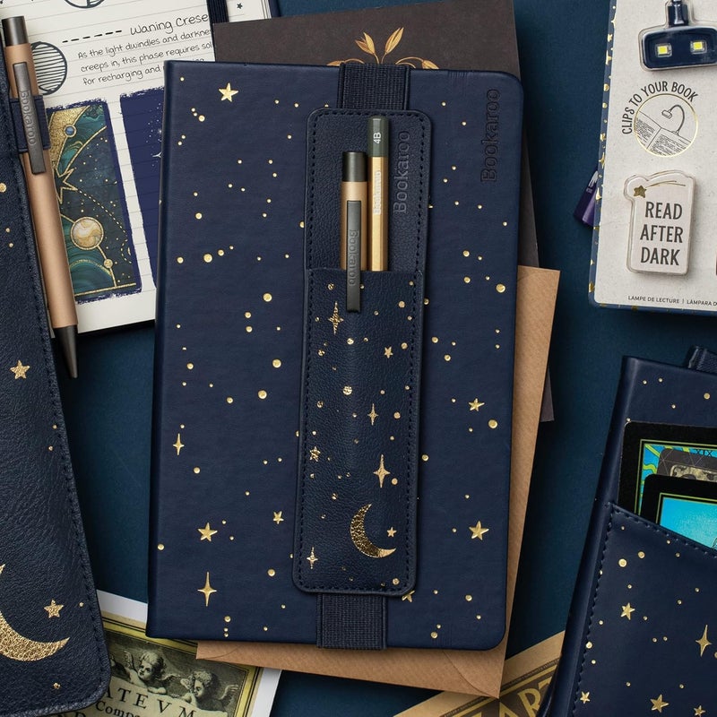 IF Bookaroo Pen Pouch - Moon & Stars, Dark Blue/Gold - Image 3