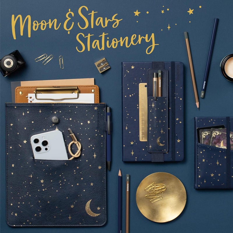 IF Bookaroo Pen Pouch - Moon & Stars, Dark Blue/Gold - Image 5