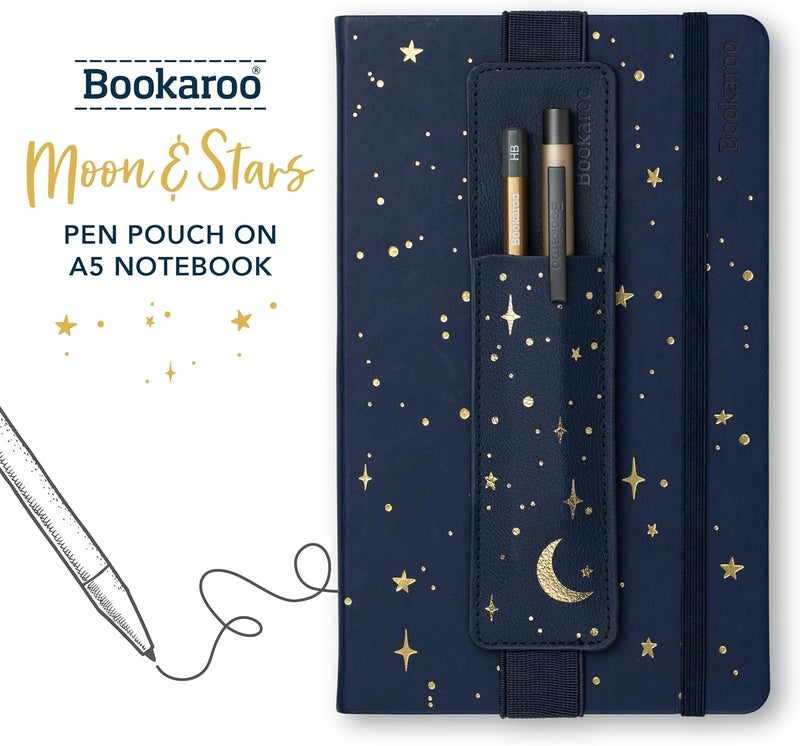 IF Bookaroo Pen Pouch - Moon & Stars, Dark Blue/Gold - Image 1