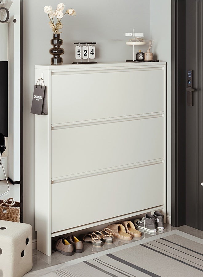 إن كي أكس خزانة أحذية متعددة الطبقات للمدخل، مقاس 63*121*24 سم، لون أبيض - Image 1
