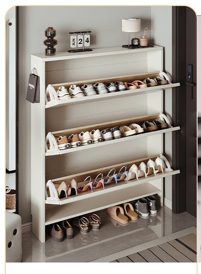 إن كي أكس خزانة أحذية متعددة الطبقات للمدخل، مقاس 63*121*24 سم، لون أبيض - Image 3