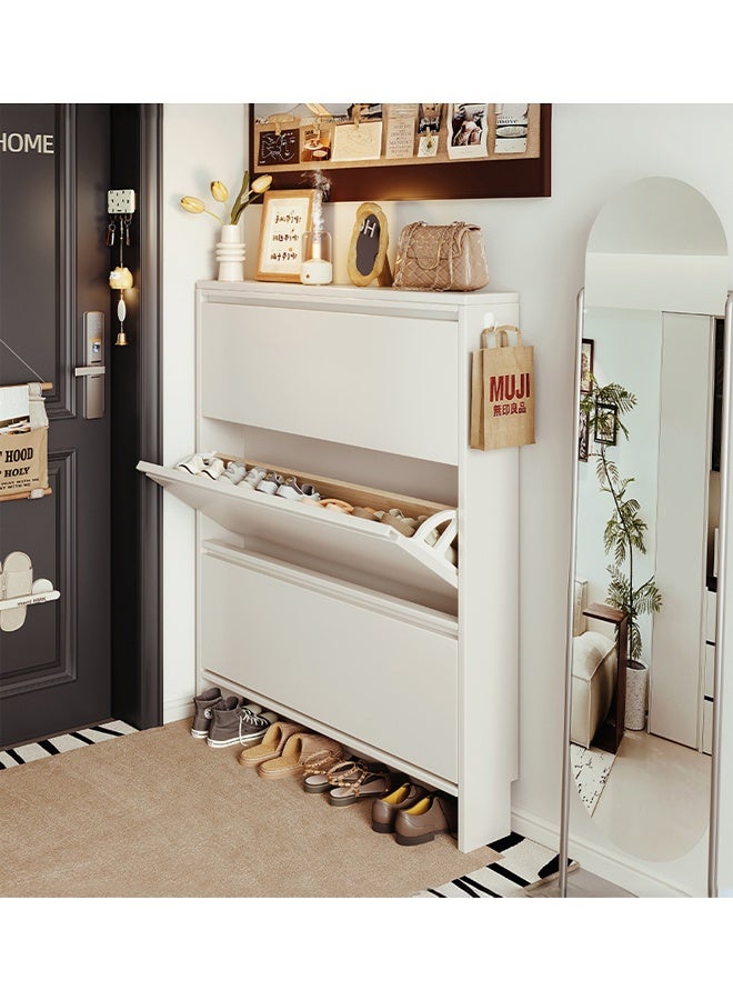 إن كي أكس خزانة أحذية متعددة الطبقات للمدخل، مقاس 63*121*24 سم، لون أبيض - Image 4