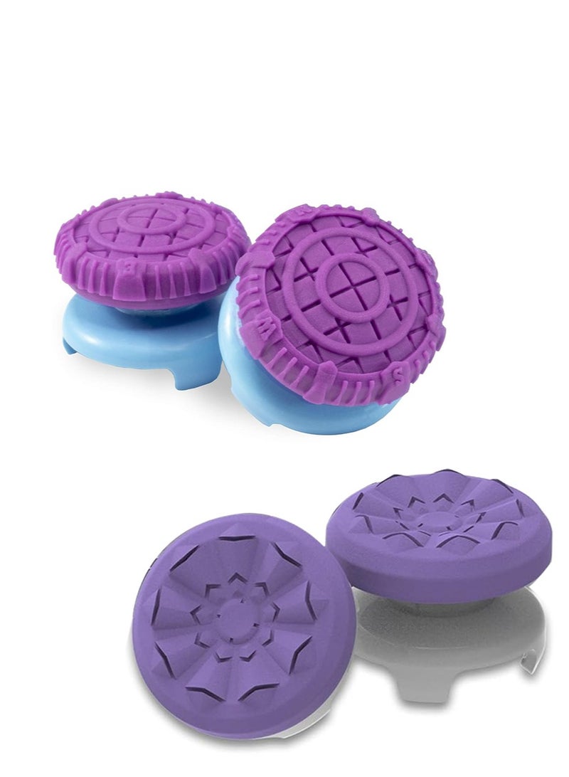 2-Piece Galaxy Thumb Grip Set For PS4/PS5 Controllers  2 High-Rise Convex  Purple  - Image 1