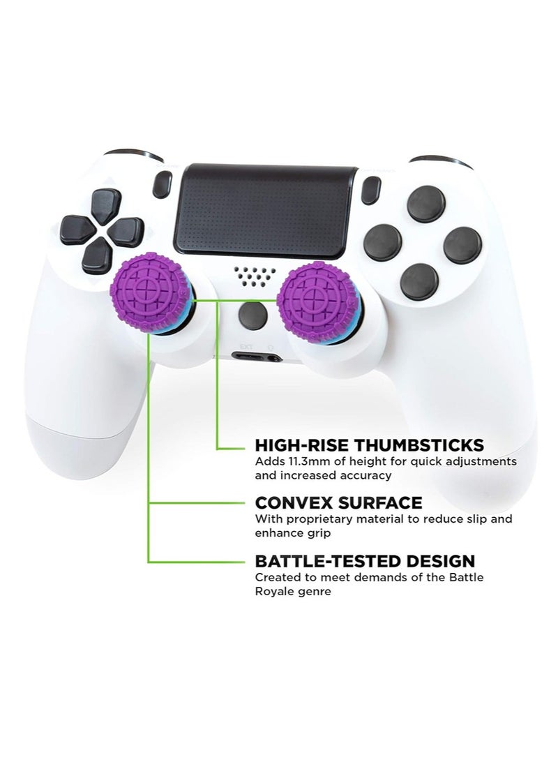 2-Piece Galaxy Thumb Grip Set For PS4/PS5 Controllers  2 High-Rise Convex  Purple  - Image 2