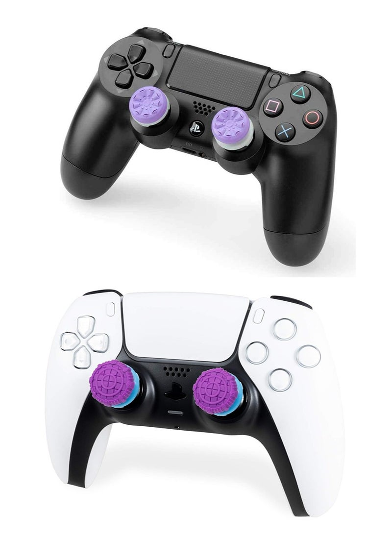 2-Piece Galaxy Thumb Grip Set For PS4/PS5 Controllers  2 High-Rise Convex  Purple  - Image 4