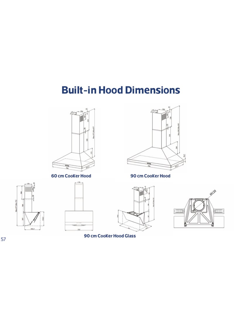 ستارواي شفاط مدخنة مدمج زجاجي أسود 90 سم، 5 فلاتر، 3 سرعات، 2 إضاءة ليد، سهل التنظيف، بدون ضوضاء، - Image 3