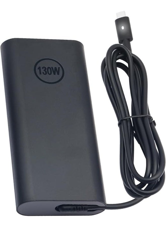 محول USB-C 130 وات لأجهزة اللابتوب – شاحن مزود طاقة 20 فولت 6.5 أمبير لأجهزة ديل XPS و Precision وغيرها - Image 1