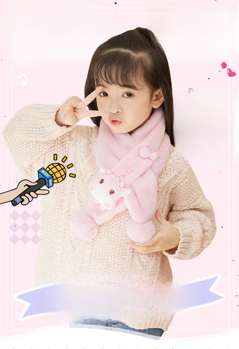 Children'S Scarf Boys Students Girls Plush Warm Kids Cartoon Dragon Year Baby Winter Toddler Scarf - Image 5