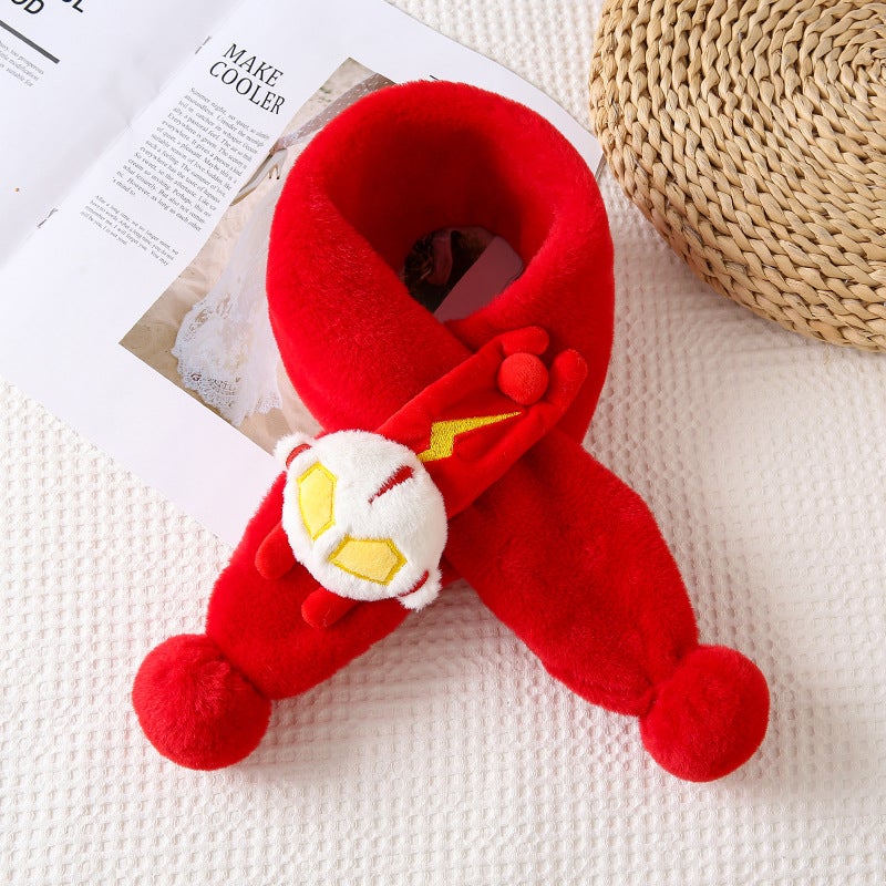 Children'S Scarf Boys Students Girls Plush Warm Kids Cartoon Dragon Year Baby Winter Toddler Scarf - Image 1