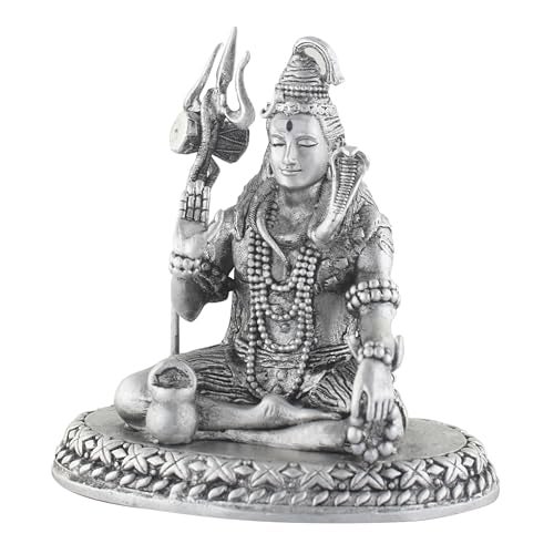 PRD CARATCAFE Lord Shiva God Idol Silver 925 Statue for Puja Temple Home Decor (Net Weight 35-40 GMS Silver) Shiv Shankar Chandi Murti - Image 2