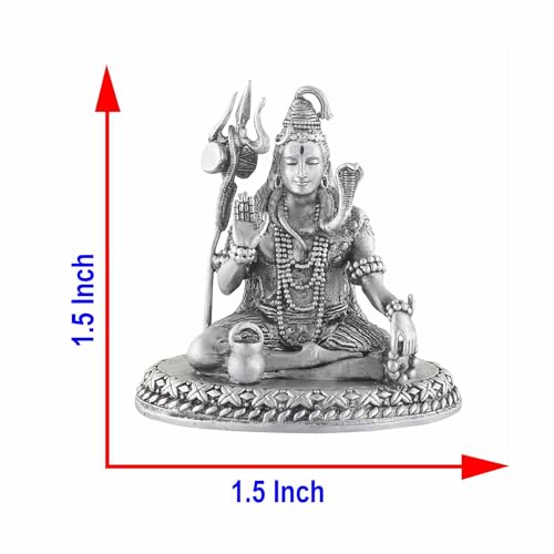 PRD CARATCAFE Lord Shiva God Idol Silver 925 Statue for Puja Temple Home Decor (Net Weight 35-40 GMS Silver) Shiv Shankar Chandi Murti - Image 5