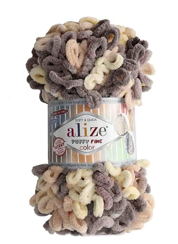 ALIZE - ALIZE PUFFY FINE HAND KNITTING YARN COLOR NO.6034 (PACK OF 3PCS) - Image 1