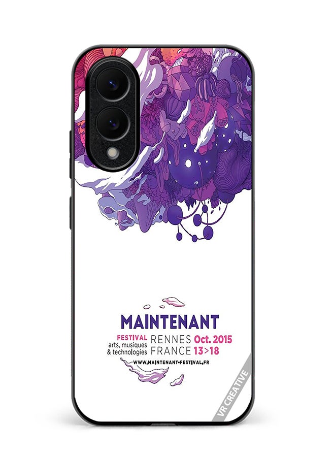 VR CREATIVE Protective Case Cover For Samsung Galaxy S25 Edge Maintenant Festival Modern Event Design Multicolour