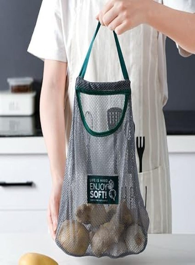 LAGET® Storage Net Bag Bag for 2 PC Reusable Mesh Bag for Fruits & Vegetables Storage Bags for Fridge Hanging Bag (Pack of 2) - Image 4