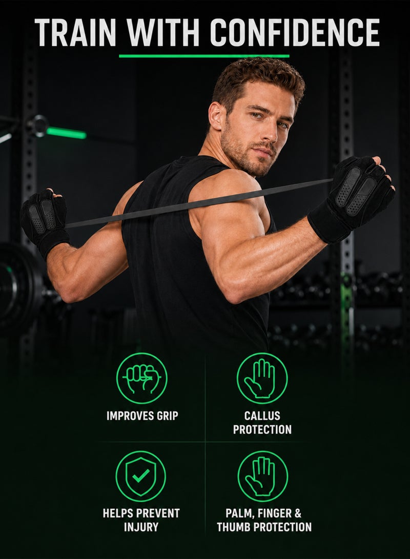 DBLEW Gym Workout Gloves for Men and Women, Weight Lifting Gloves, Non-Slip Silicone and Wrist Support Protection Gloves with Adjustable Velco Straps, Suitable for Gym Fitness, Cycling,  Sports, Pull-up and Weight Training and Home Workouts - Image 4