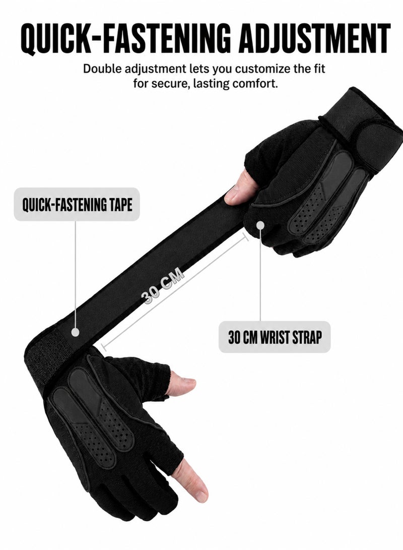 DBLEW Gym Workout Gloves for Men and Women, Weight Lifting Gloves, Non-Slip Silicone and Wrist Support Protection Gloves with Adjustable Velco Straps, Suitable for Gym Fitness, Cycling,  Sports, Pull-up and Weight Training and Home Workouts - Image 3