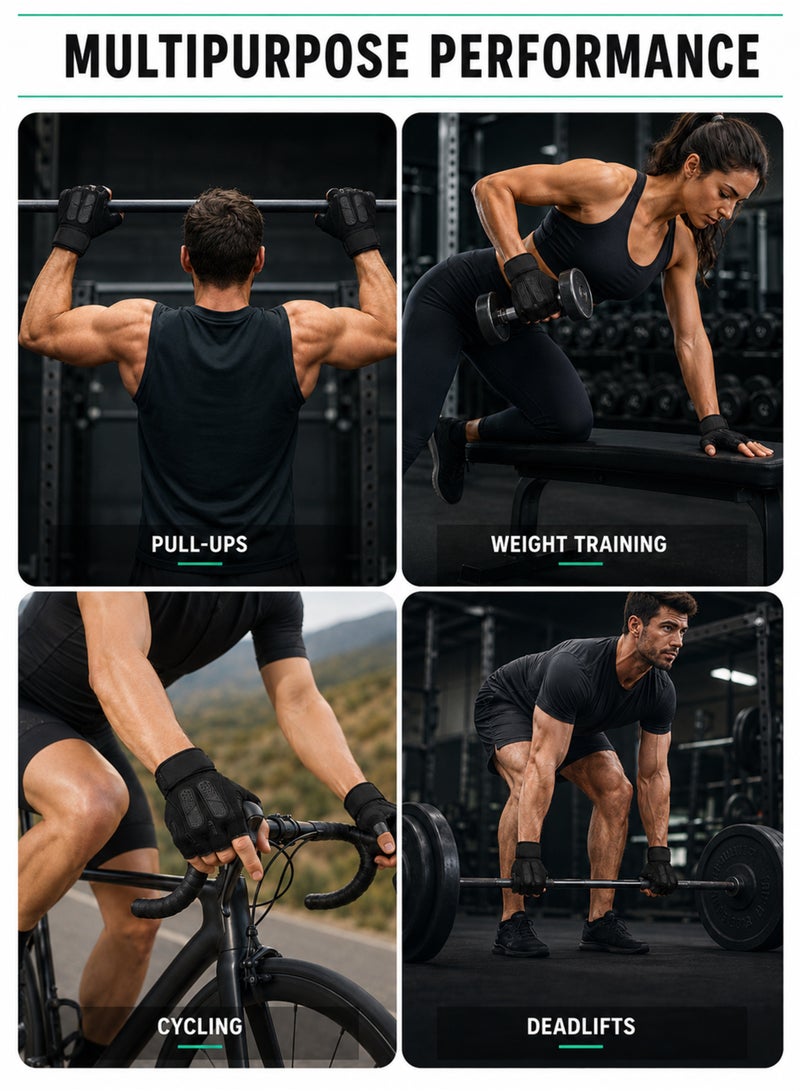 DBLEW Gym Workout Gloves for Men and Women, Weight Lifting Gloves, Non-Slip Silicone and Wrist Support Protection Gloves with Adjustable Velco Straps, Suitable for Gym Fitness, Cycling,  Sports, Pull-up and Weight Training and Home Workouts - Image 5