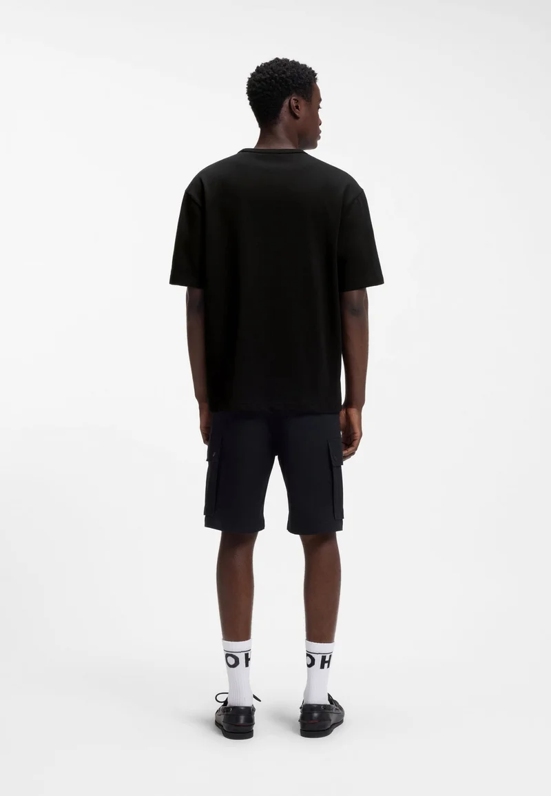 هوجو Cotton-jersey T-shirt with embroidered badge