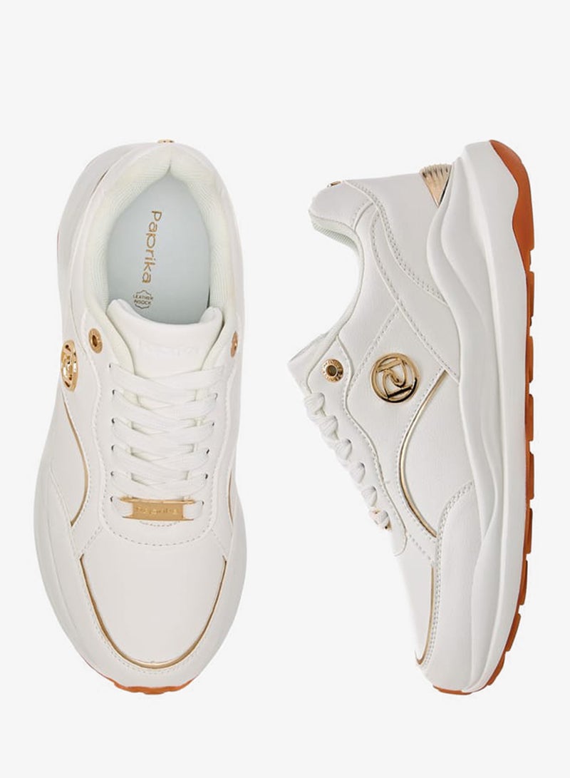 بابريكا سنيكرز نسائي مزين بمعدن وإغلاق برباط - Image 3