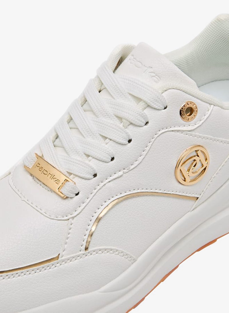 بابريكا سنيكرز نسائي مزين بمعدن وإغلاق برباط - Image 4