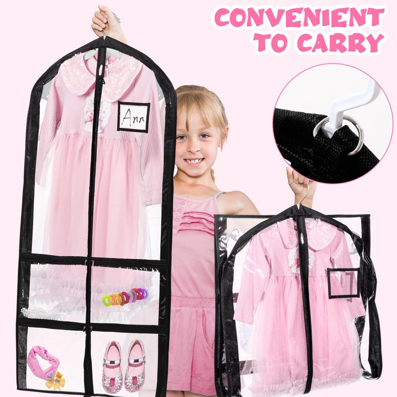 Woanger 6 Pcs Garment Bags for Dance Costumes Clear PVC with Zippers Garment Bag with Pockets Dance Costume Organizer Carrier for Storage Cover for Adult(Transparent,20'' X 40'') - Image 4