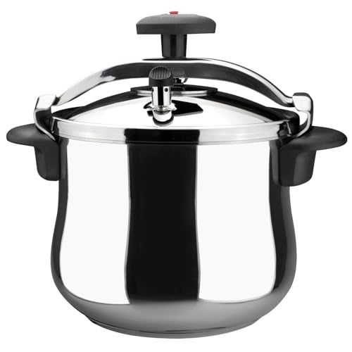 MAGEFESA Star Belly Pressure Cooker 8.4 Qt – 18/10 Stainless Steel, Rounded Bottom, 3 Safety Systems, Works on All Stovetops Including Induction, 8 PSI - Image 1