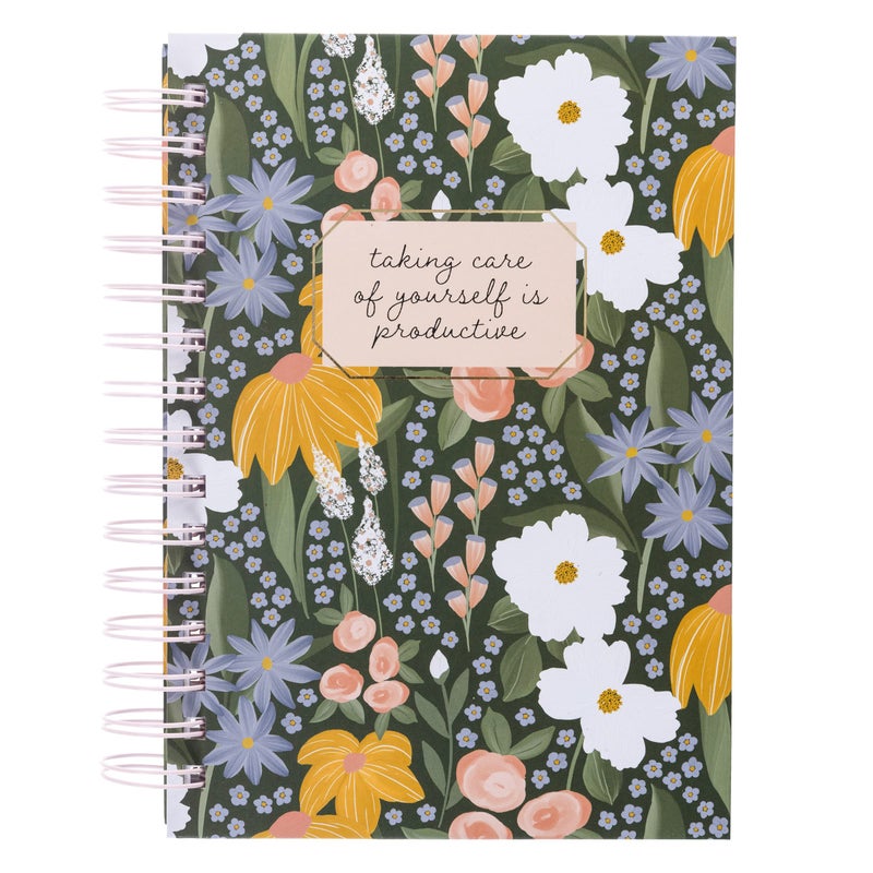 Graphique Spiral Hard Cover Journal - Self Care - 6.25" x 8.25", 160 Lined Pages, Gold Foil - Perfect for Taking Notes, Writing Lists and More - Image 1
