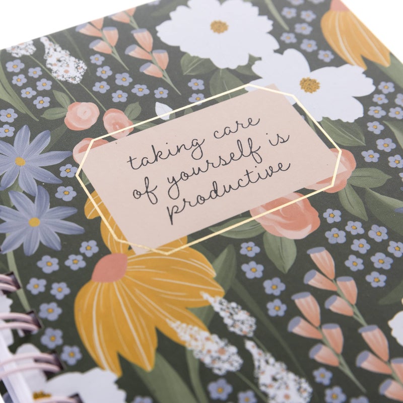 Graphique Spiral Hard Cover Journal - Self Care - 6.25" x 8.25", 160 Lined Pages, Gold Foil - Perfect for Taking Notes, Writing Lists and More - Image 4