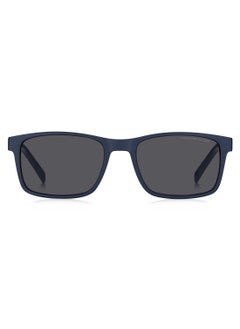 TOMMY HILFIGER Men's UV Protection Rectangular Shape  Sunglasses TH 2089/S GREY 41 - Lens Size: 40.5 Mm - Mtt Blue M  - Image 3