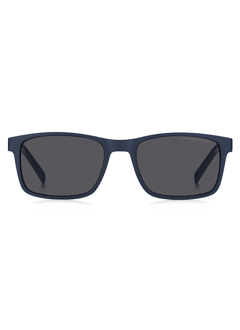 TOMMY HILFIGER - Men's UV Protection Rectangular Shape  Sunglasses TH 2089/S GREY 41 - Lens Size: 40.5 Mm - Mtt Blue M - Image 1