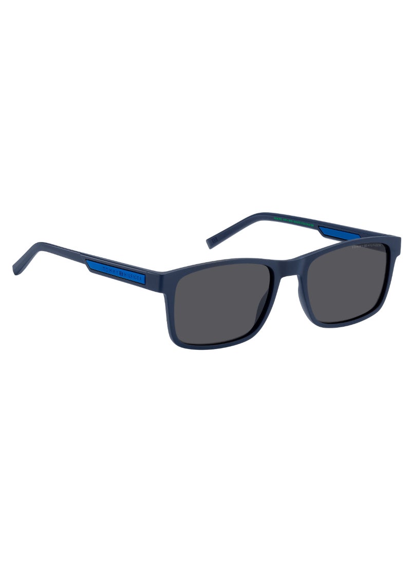 TOMMY HILFIGER - Men's UV Protection Rectangular Shape  Sunglasses TH 2089/S GREY 41 - Lens Size: 40.5 Mm - Mtt Blue M - Image 1