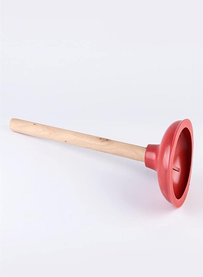 CINGHI LUSSO Toilet Plunger Red Heavy Duty Force Cup Rubber with A Long Wooden Handle to Fix Clogged Toilets and Drains, Perfect for Kitchens and Bathrooms (1 pcs) - Image 2