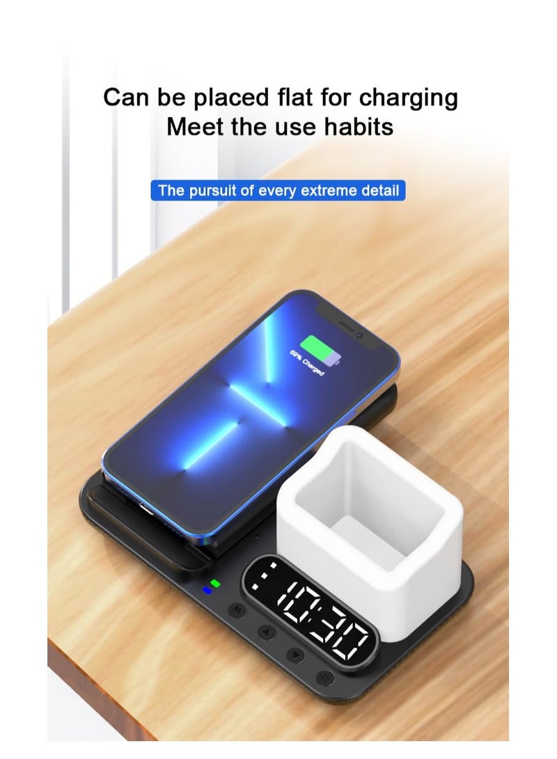 SYOSI 5 in 1 Charging Station for iPhone, Wireless Charger Stand Dock for Multiple Devices Compatible, High Power Foldable Intelligent Protection, 15W Fast Charge Phone Watch Earphone Charging Decor - Image 5