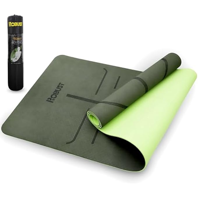 ROBUST Tpe Yoga Mat Double Layer Anti-Slip Eco Friendly Texture Surface (Size 183Cmx 61Cm) Sgs Certified Position Liens & Hanging Band, Home/Gym Workout Sports Exercise Sports Mattress - Image 2