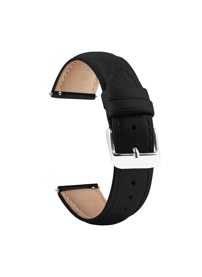 ACM ACM Watch Strap Leather Belt Compatible With Fitshot Aster Smartwatch Casual Classic Band Black, 30 mm  - Image 1