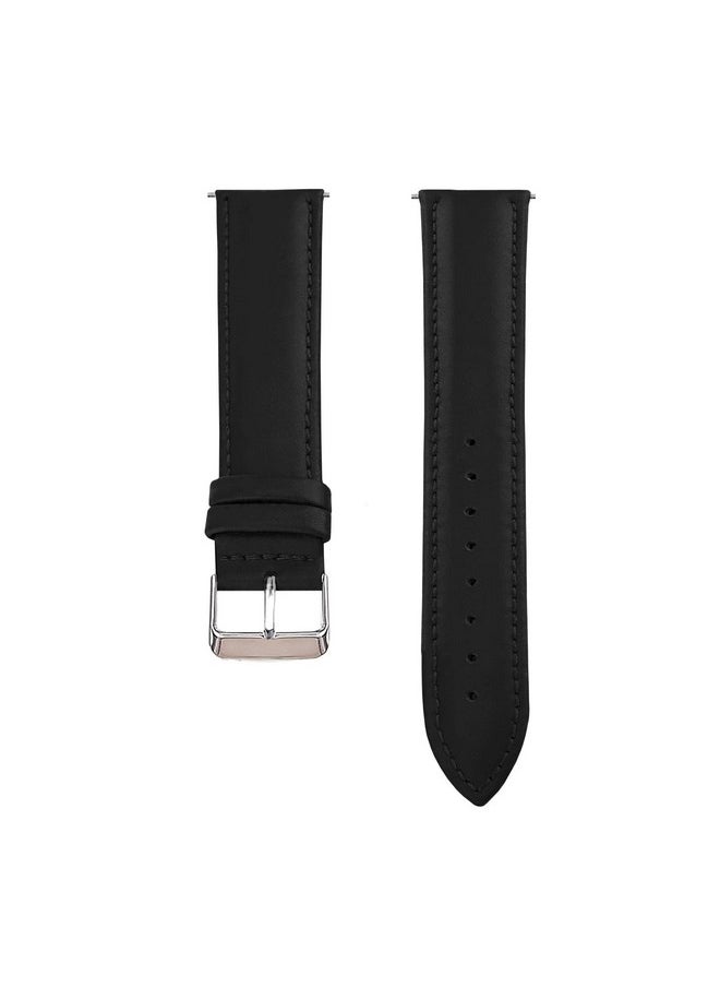 ACM ACM Watch Strap Leather Belt Compatible With Fitshot Aster Smartwatch Casual Classic Band Black, 30 mm  - Image 2