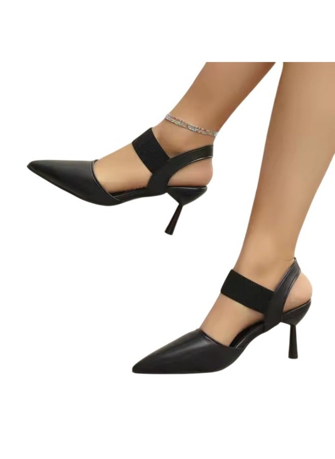 Rup Art Women’s Stiletto Heel Bridal Sandals – Slingback Wedding Pumps with Ankle Strap & PU Insole – Summer & Winter Party Heels  - Image 1