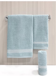 Tanem Home Stripe Pattern Embroidered 3 Piece Towel Set 