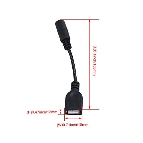 BQLZR USB Female to DC 5.5x2.1mm Female DC Power Supply Extension Adapter Cable Pack of 2 - Image 5
