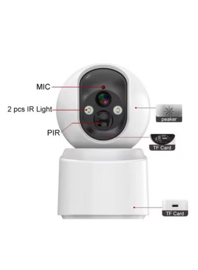 GEEK SPACE V380 Smart WiFi Camera 360° PTZ Indoor Security Camera Full HD 1080P Wireless IP Camera with AI Motion Detection, Auto Motion Tracking, Infrared Night Vision, Two-Way Audio, Built-in Microphone & Speaker, Mobile App Remote Control, Live Video Monitoring, Pan Tilt Rotation, Real-Time Motion Alerts, SD Card & Cloud Storage Support, Wide Angle Indoor Surveillance Camera for Home, Office, Baby Monitoring, Pet Camera, Elderly Care, Apartment, Shop, Classroom, Hotel Room, Garage, Smart Home Security System, Easy WiFi Setup, Continuous Recording, Remote Playback, Crystal Clear Video, Reliable Indoor CCTV Monitoring Solution - Image 2