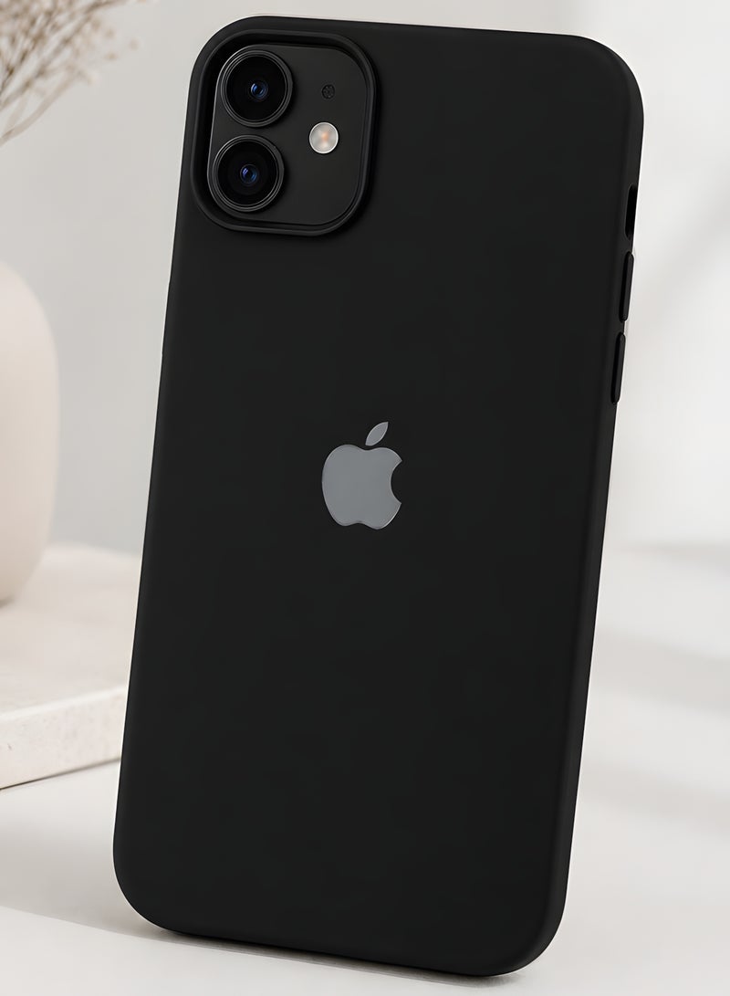 Silicone Case for iPhone 12\12 Pro – Soft-Touch Shockproof Slim Protective Cover with Soft Inner Lining, Camera Protection & Anti-Slip Grip - Black - Image 1
