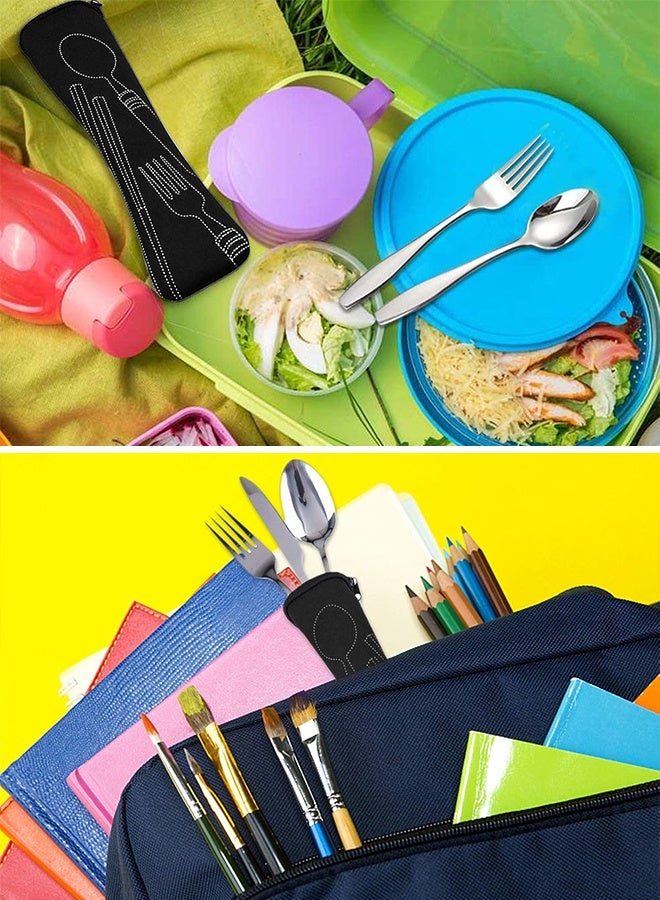 Sweet Life Portable Silverware Set with Case, Travel Camping Utensils Set, Premium Stainless Steel Travel Cutlery Set - Image 5