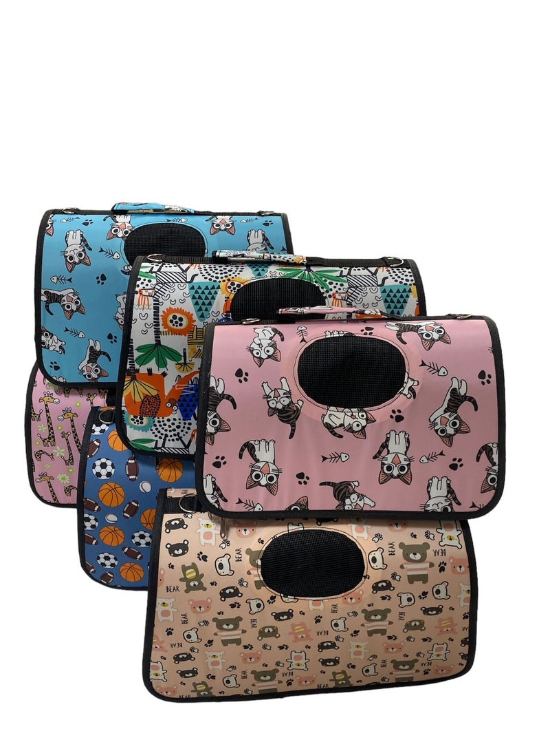 HAPPY PUSS Outdoor Pet Bag: pet handbag, pet shoulder bag, Travel Carrier for cats and dogs. Pink bear design-small size  - Image 3