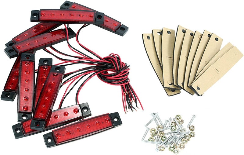 KEING 10 Pack LED Rock Strip Lights Waterproof Exterior Interior Lights Car Underglow Wheel Fender Well Lighting Kits for Golf Cart Jeep Wangler Offroad Truck Ford RV UTV ATV RZR Snowmobile (Red) - Image 5