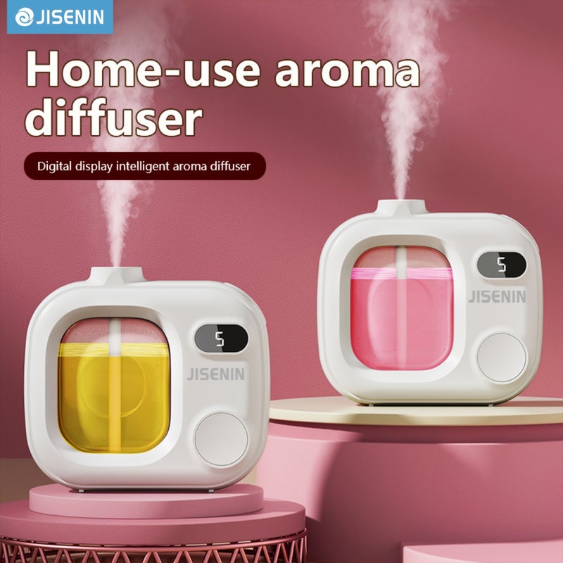 JISENIN Smart Aroma Diffuser 500mAh USB Rechargeable Battery 5 Level Adjustable Timer One Touch Operation Long Lasting Home Fragrance Suitable for Essential Oils Perfume Includes Empty Bottle - Image 1