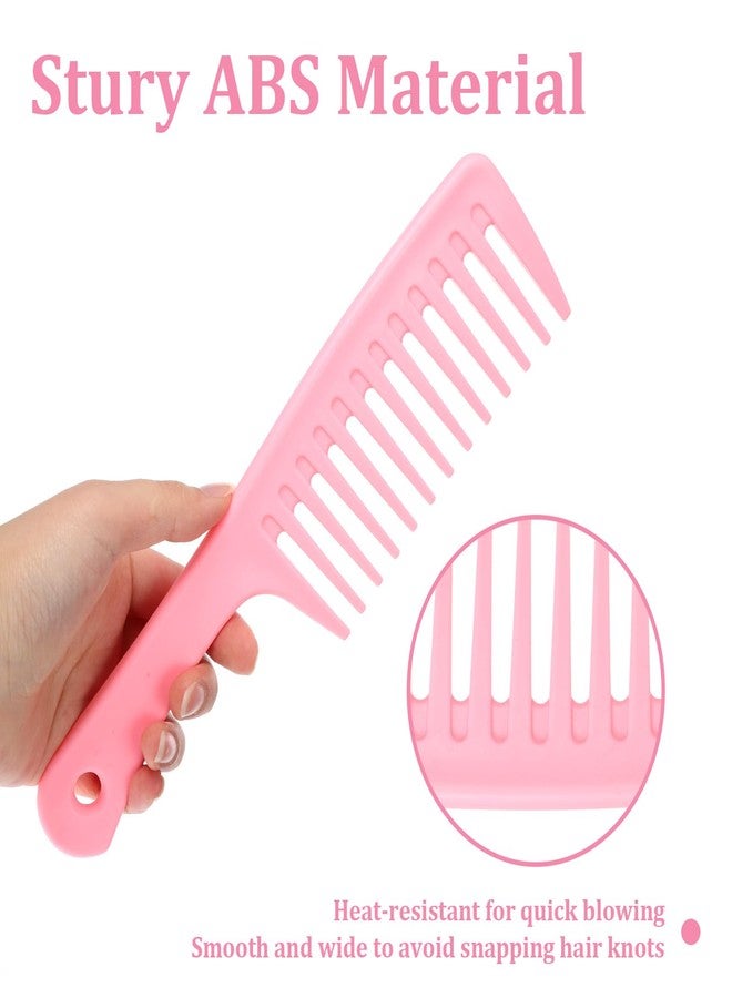 Psiriol 2 Pcs Hair Comb Set for Women Curls Styling, Fine Tooth Rat Tail Combs for Detangling, Wide Tooth Comb for Curls Styling, Pink Large Hair Comb for All Hair Types, Wet or Dry Use Hurt-Free Brushing - Image 4