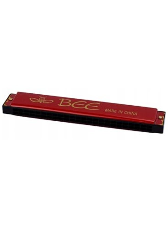 TOY BOX Harmonica 24 Notes Bee Mouth Organ, Key of C Major, Red Wooden Harmonica for Kids/Adults - Image 4