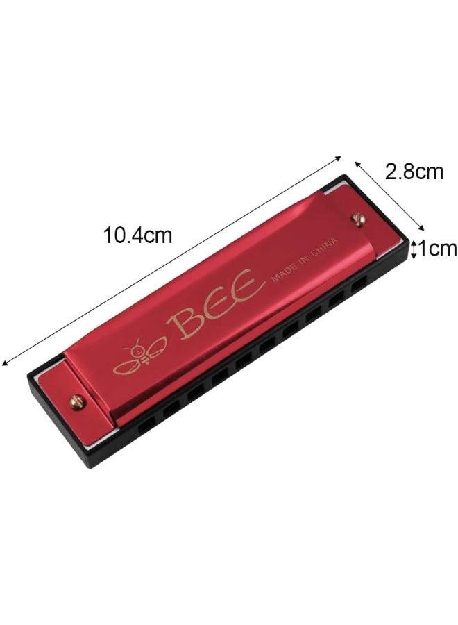 TOY BOX Harmonica 24 Notes Bee Mouth Organ, Key of C Major, Red Wooden Harmonica for Kids/Adults - Image 3