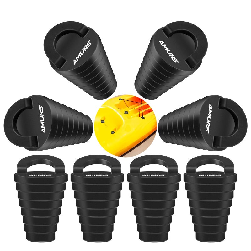 Small Kayak Scupper Plugs Kits Scupper Plugs Drain Holes Stopper with Silicone Handle Universal Kayak Plugs for sit on top Scupper Plugs for Kayak Canoe Boat 8Pcs
